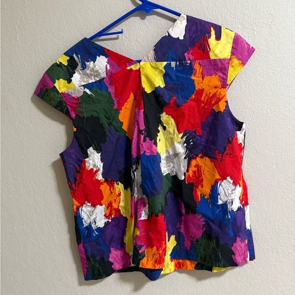 Kate Spade Saturday Abstract Paint Print Top – Multicolor, Size XL - Picture 4 of 5